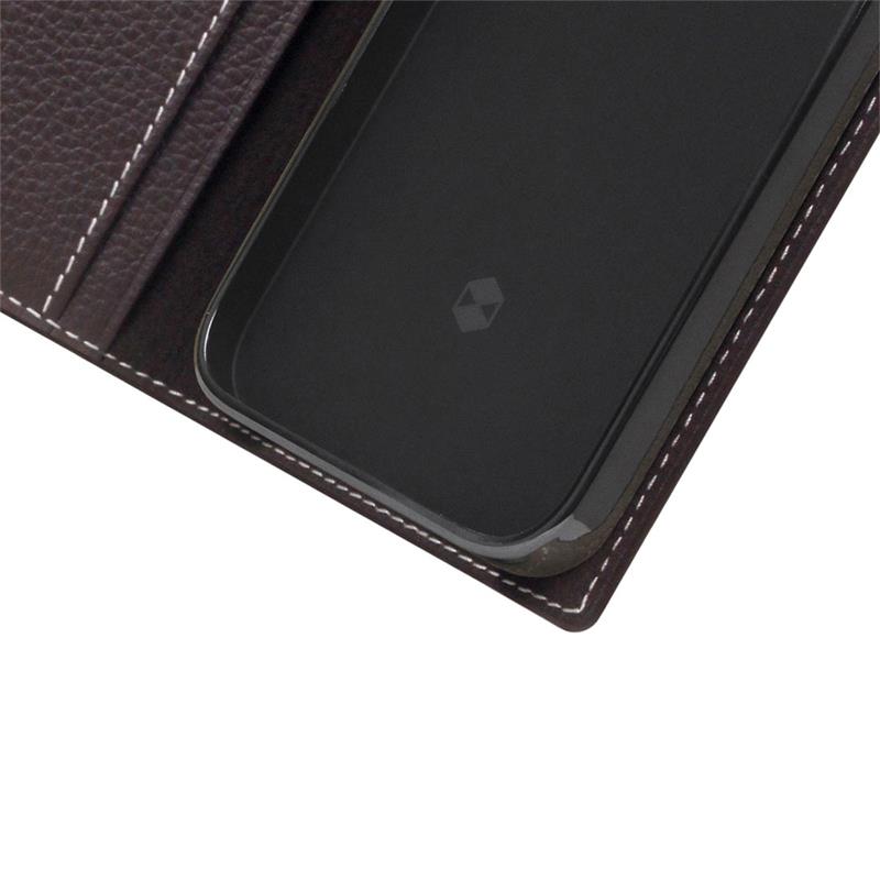 SLG Design puzdro D8 Full Grain Leather pre iPhone 14 Plus - Brown Cream 