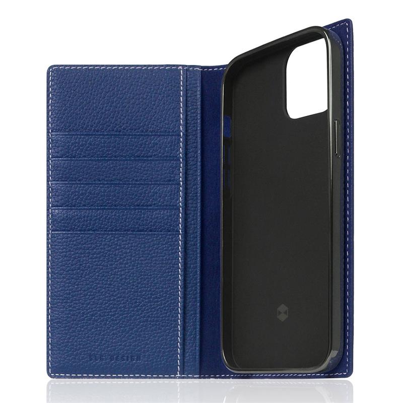 SLG Design puzdro D8 Full Grain Leather pre iPhone 14 Plus - Navy Blue 