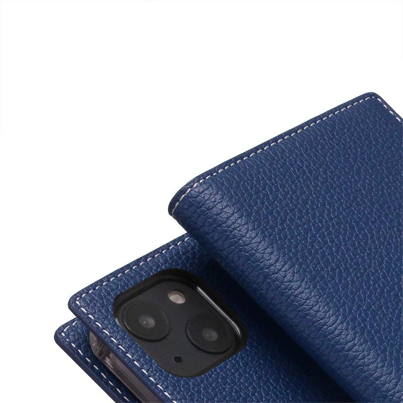 SLG Design puzdro D8 Full Grain Leather pre iPhone 14 Plus - Navy Blue 