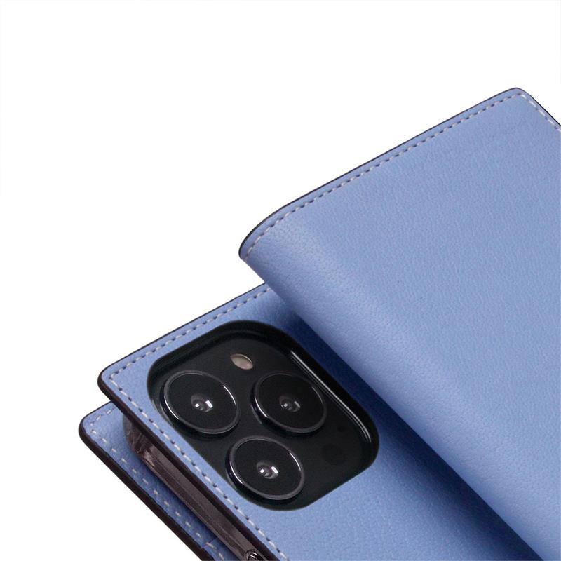 SLG Design puzdro D9 France Chevere Sully Leather Diary pre iPhone 14 Pro - Blue Vista 
