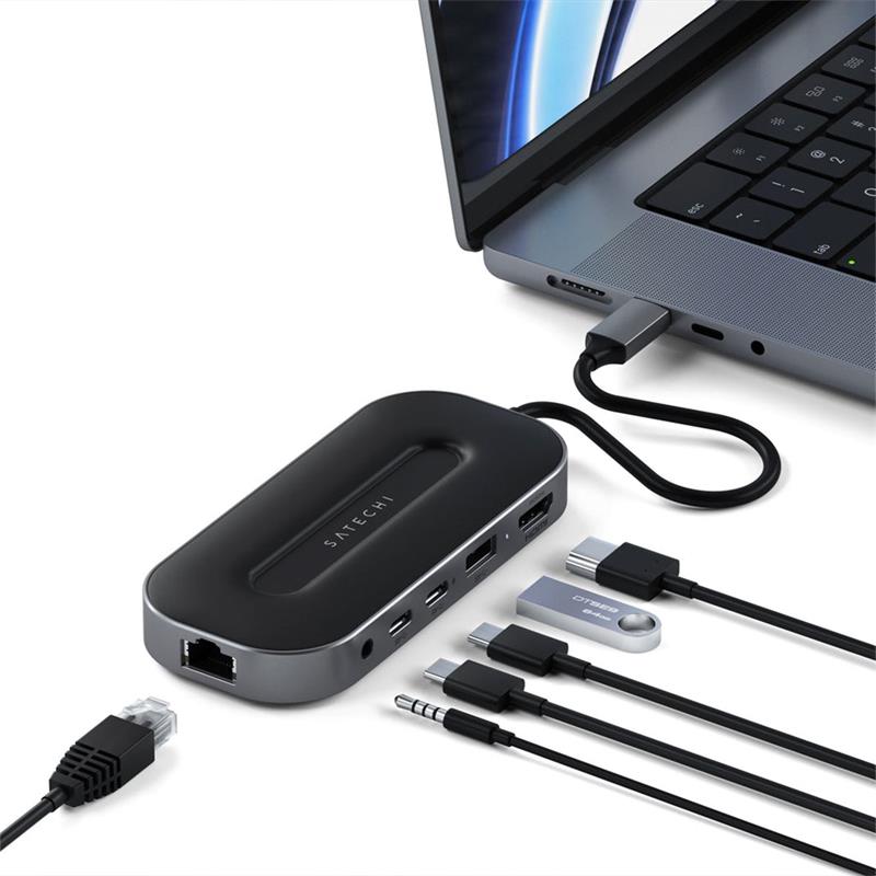 Satechi USB-4 Multiport Adapter with 2.5G Ethernet - Space Gray Aluminium 