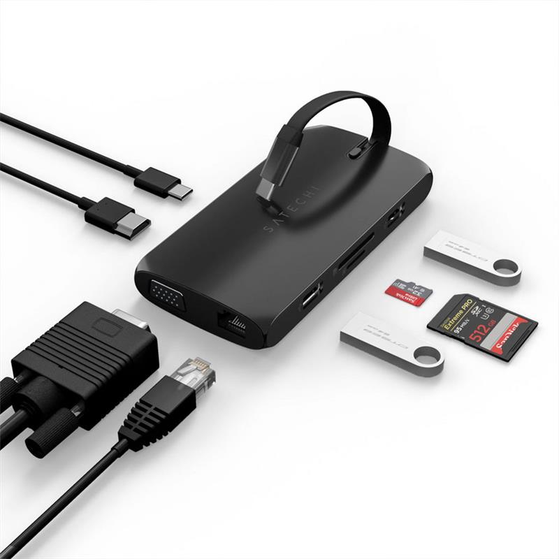 Satechi USB-C On-The-Go Multiport adaptér 4K 60hz - Black 