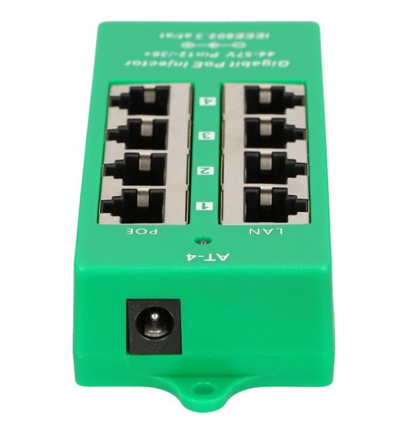 POE-PAN4-GBATF 802.3af/at gigabitový stíněný 4-portový PoE panel 