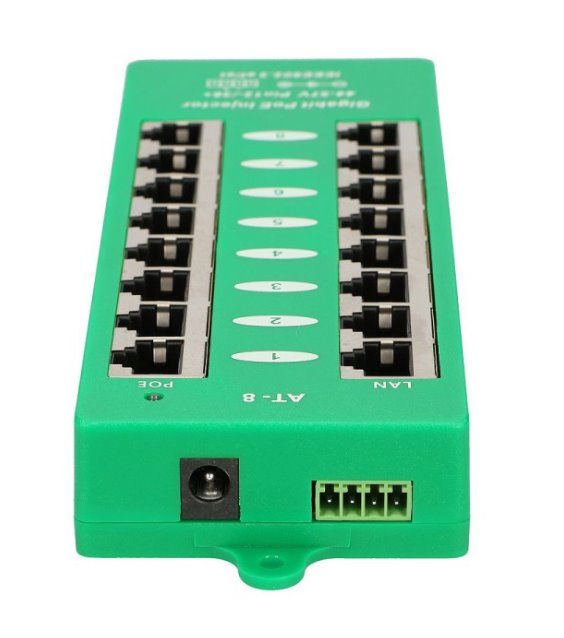 POE-PAN8-GBATF 802.3af/at gigabitový stíněný 8-portový PoE panel 
