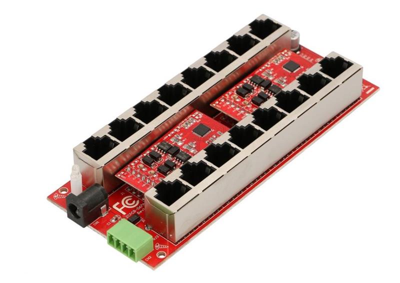 POE-PAN8-GBATF 802.3af/at gigabitový stíněný 8-portový PoE panel 