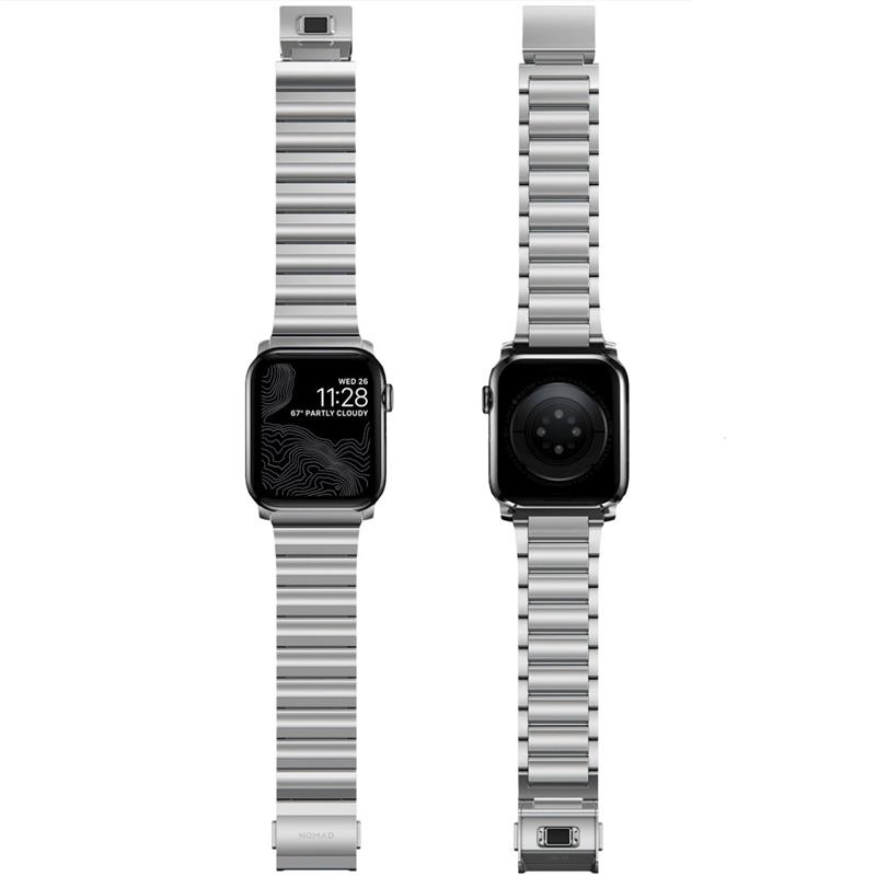 Nomad remienok pre Apple Watch 44-49 mm - Steel Band/Silver Hardware 