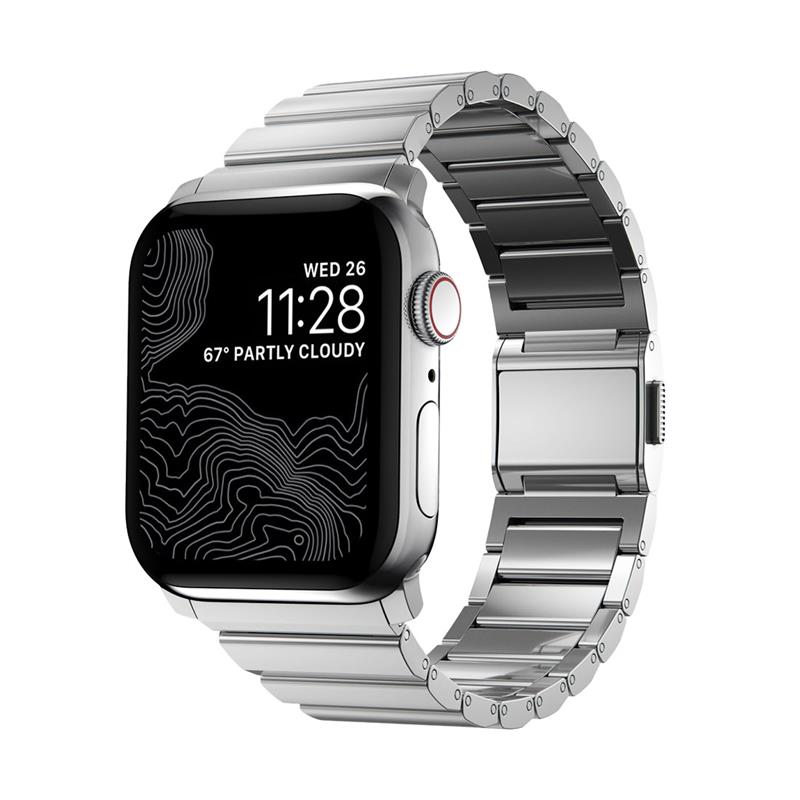 Nomad remienok pre Apple Watch 44-49 mm - Steel Band/Silver Hardware 