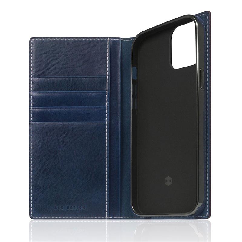 SLG Design puzdro D+ Italian Temponata Leather pre iPhone 14 - Blue 