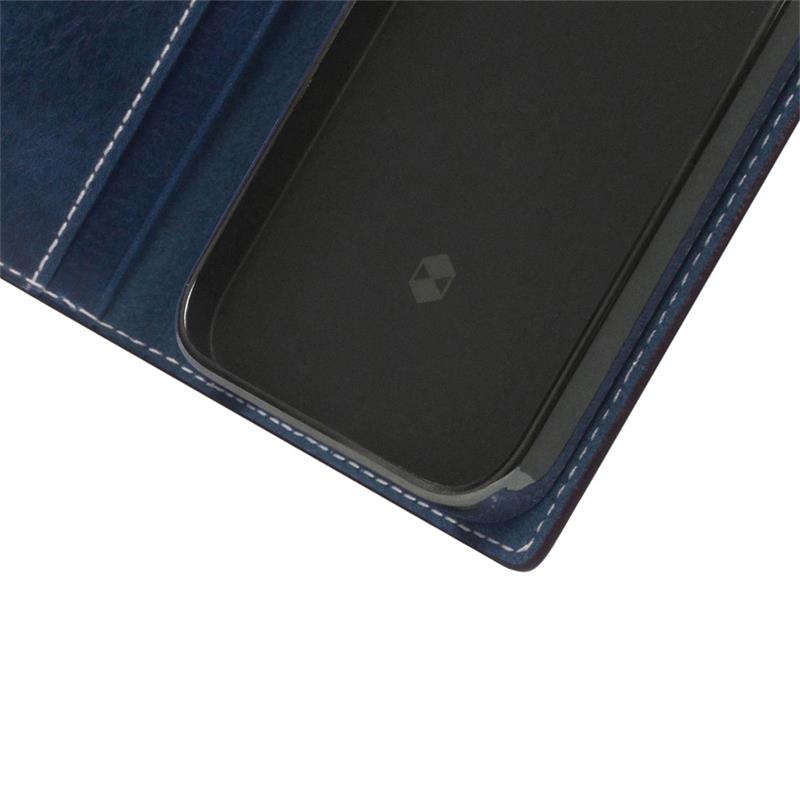 SLG Design puzdro D+ Italian Temponata Leather pre iPhone 14 - Blue 