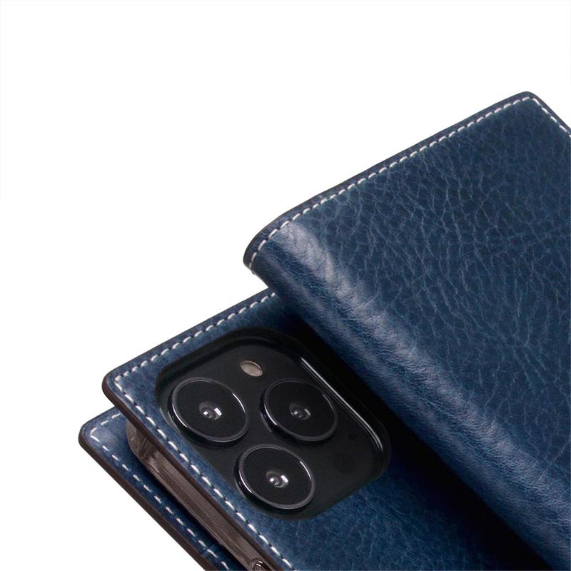 SLG Design puzdro D+ Italian Temponata Leather pre iPhone 14 Pro - Blue 