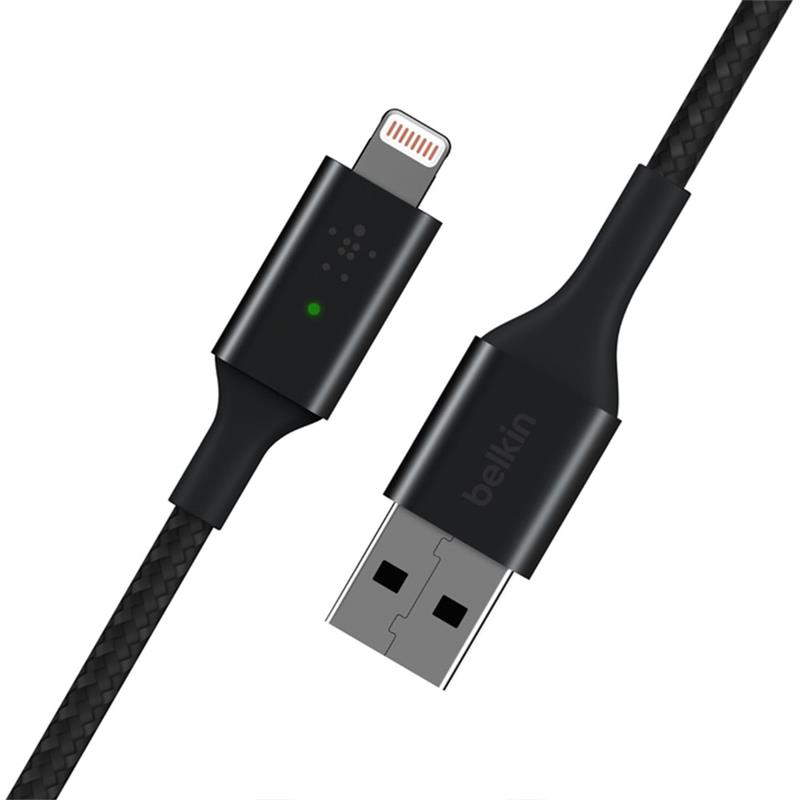 Belkin kábel Boost Charge Smart LED USB-A to Lightning 1.2m - Gray 