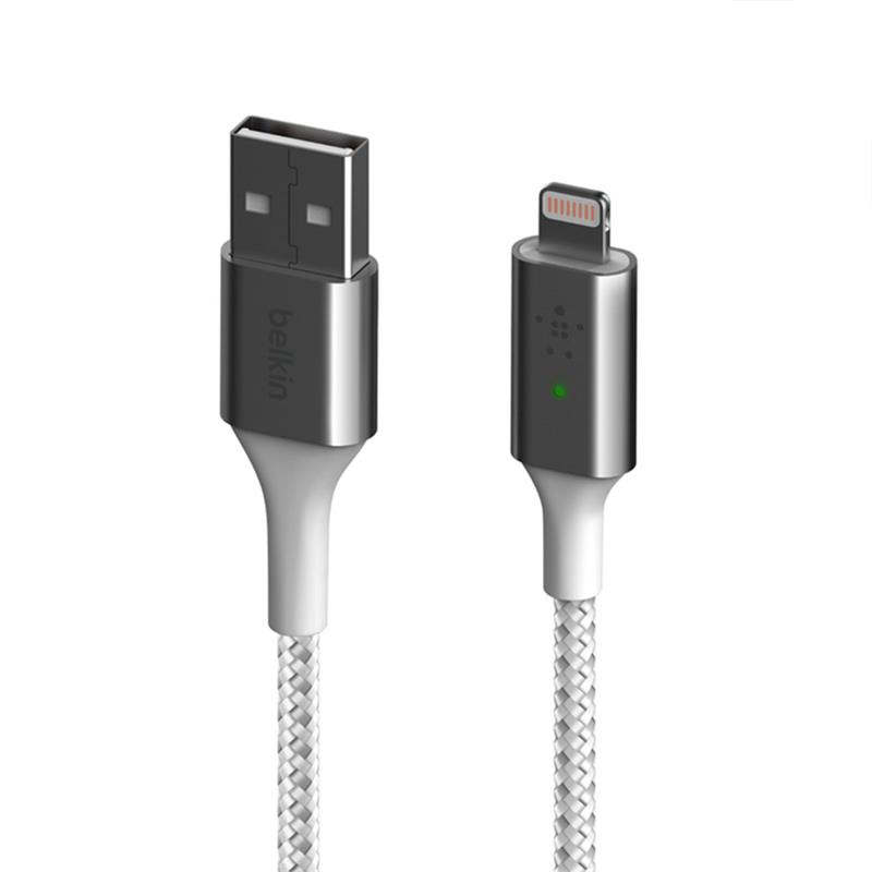 Belkin kábel Boost Charge Smart LED USB-A to Lightning 1.2m - White 