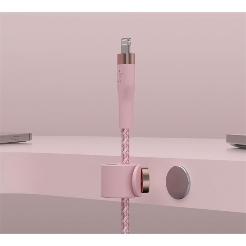 Belkin kábel Boost Charge Pro Flex USB-C to Lightning 3m - Pink 