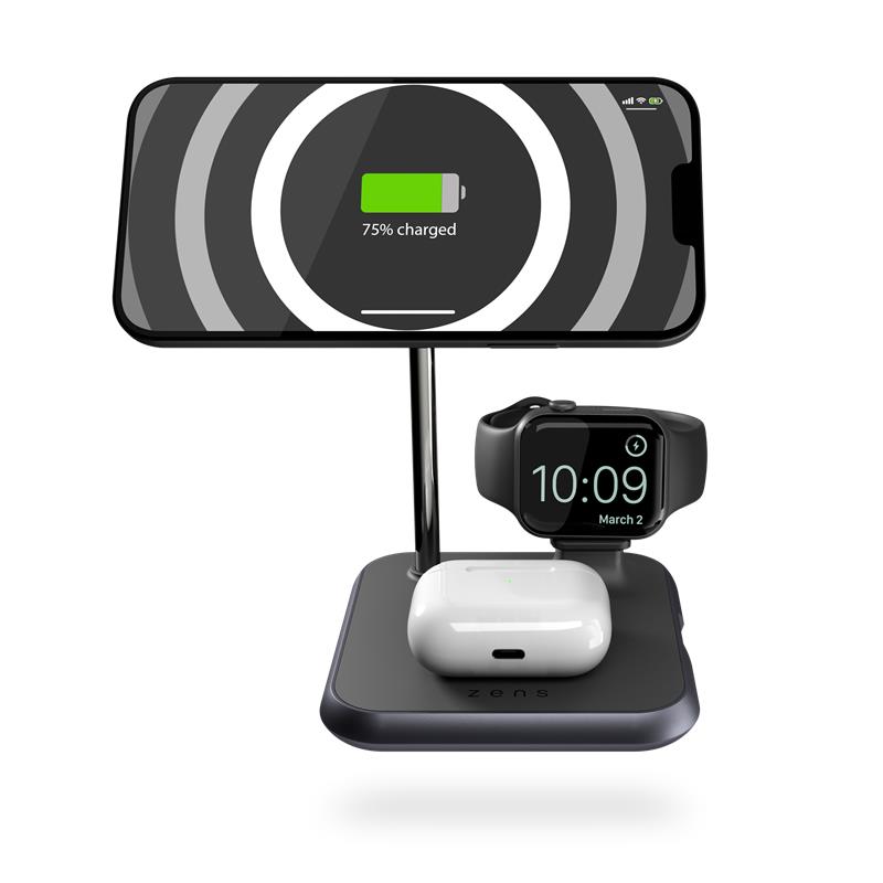 ZENS 4-in-1 Magnetic + Watch wireless charger, MagSafe compatible 