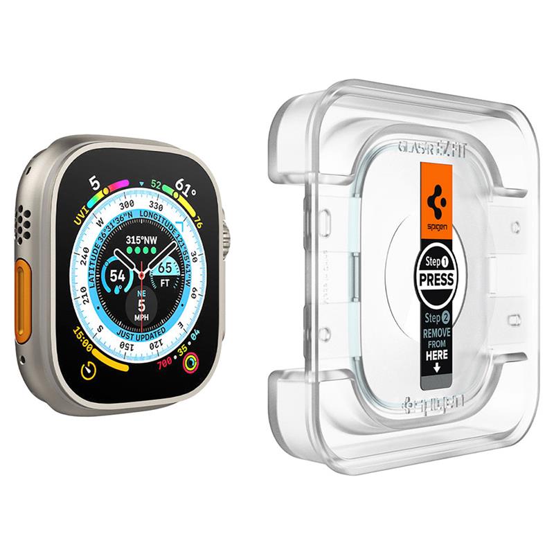 Spigen ochranné sklo Glas.tR EZ Fit pre Apple Watch Ultra 2 ks - Clear 