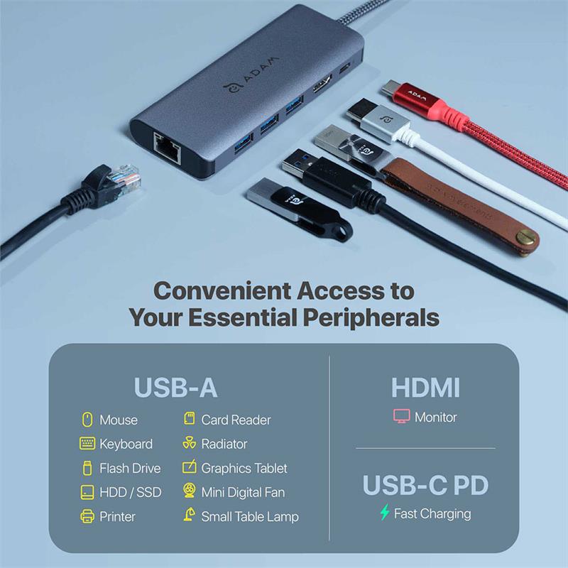 Adam Elements CASA A01s USB-C 4K 6-in-1 Hub  - Grey 
