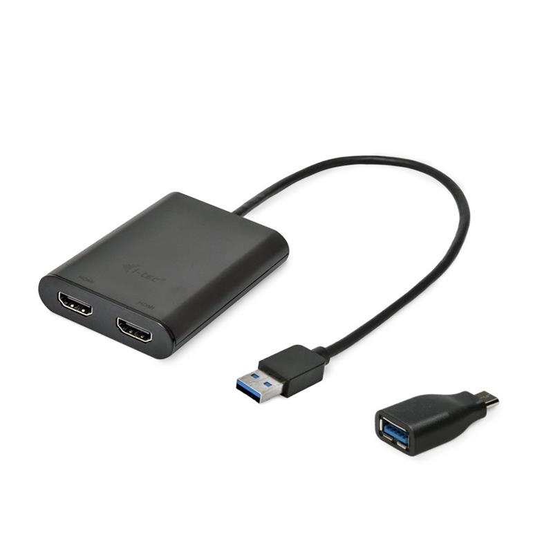 i-tec USB 3.0 / USB-C Dual 4K HDMI Video Adapter 