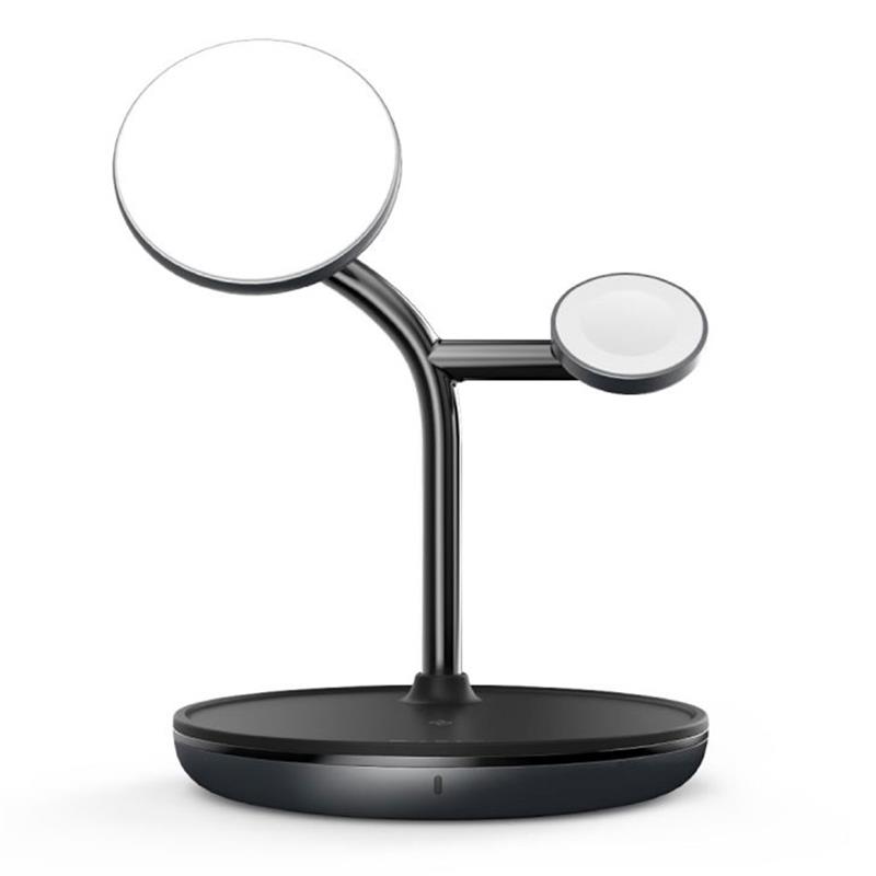 Adam Elements Omnia M3+ Magnetic 3-in-1 Wireless Charging Station + Charger - Black 