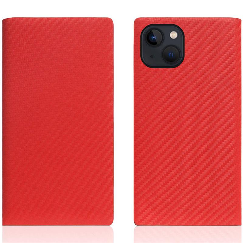 SLG Design puzdro D+ Italian Carbon Leather Diary pre iPhone 14 Plus - Red 