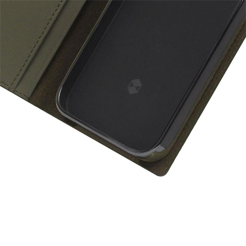 SLG Design puzdro D+ Italian Carbon Leather Diary pre iPhone 14 Pro - Khaki 