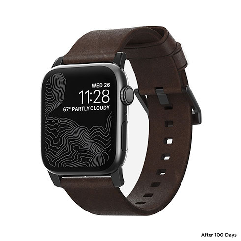 Nomad kožený remienok pre Apple Watch 44/45/49 mm - Modern Brown/Black Hardware