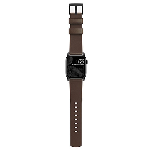 Nomad kožený remienok pre Apple Watch 44-49mm - Modern Brown/Black Hardware 