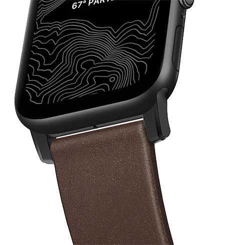 Nomad kožený remienok pre Apple Watch 44-49mm - Modern Brown/Black Hardware 