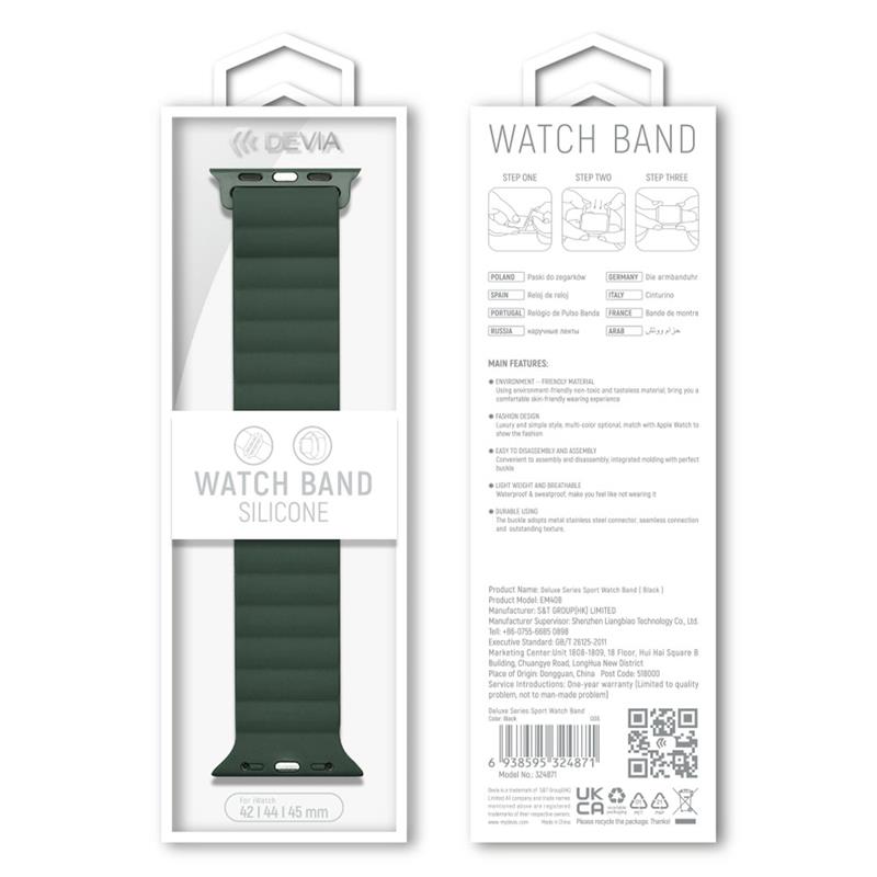 Devia remienok Deluxe Series Sport3 Silicone Magnet Band 40/41/42mm - Sequoia 