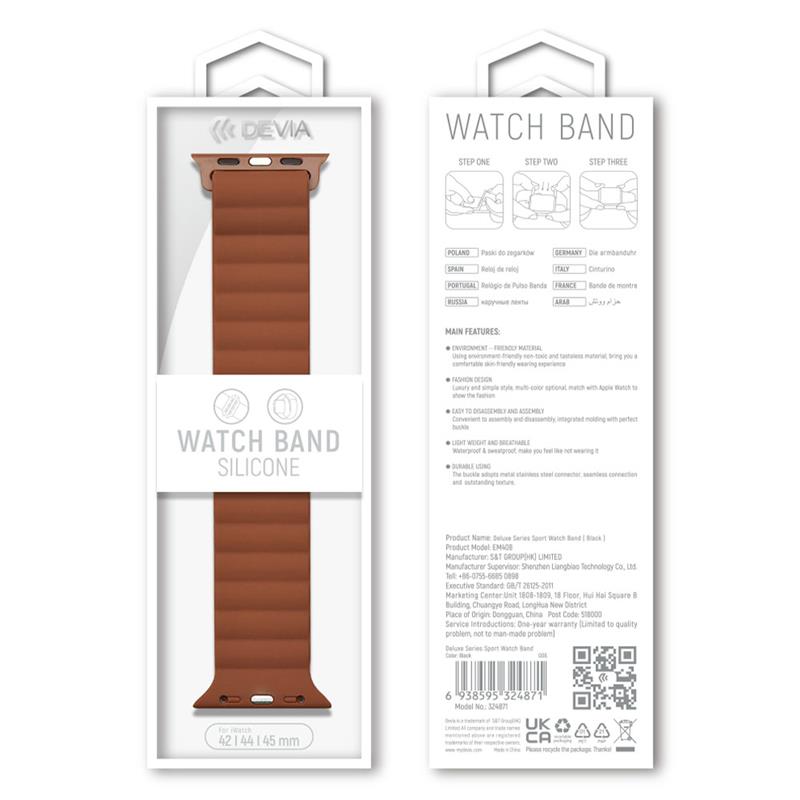 Devia remienok Deluxe Series Sport3 Silicone Magnet Band 44/45/46mm - Khaki 