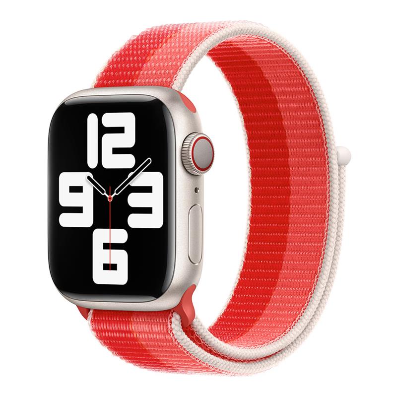 Devia remienok Nylon Braided Two-Tone Loop pre Apple Watch 44/45/46mm - Peony 