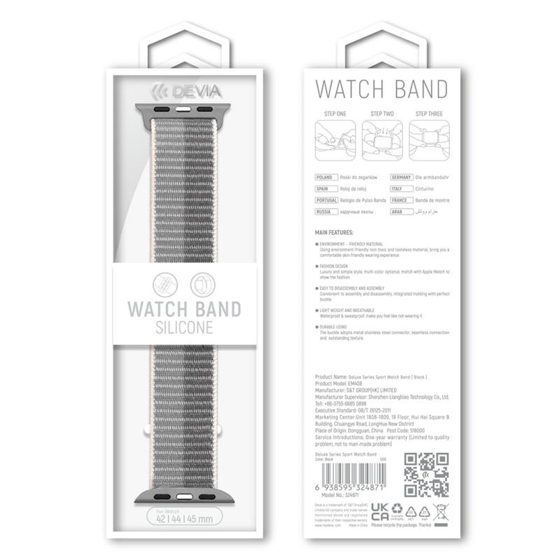 Devia remienok Nylon Braided Two-Tone Loop pre Apple Watch 44/45/49mm - Lilac 
