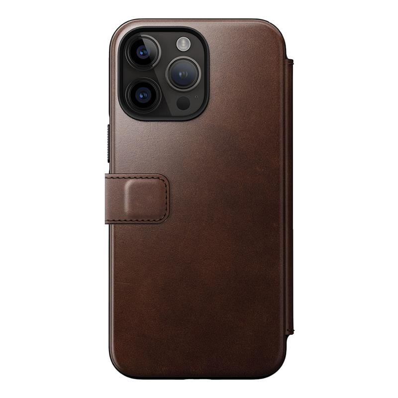 Nomad puzdro Modern Leather Folio Magsafe Horween pre iPhone 14 Pro Max - Rustic Brown 