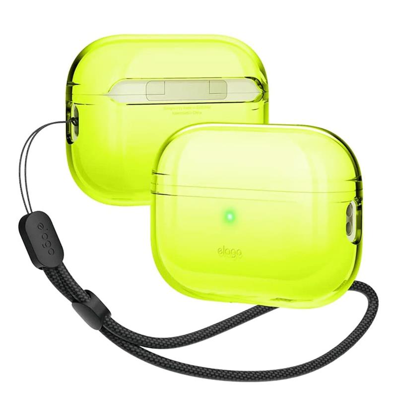Elago Airpods Pro 2 TPU Case with Nylon Lanyard - Neon Yellow 