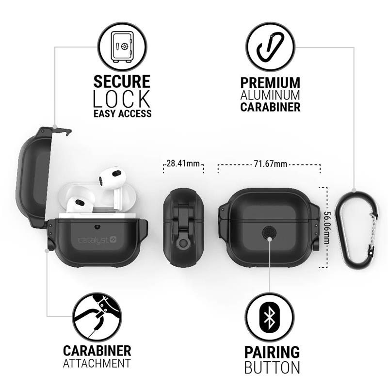 Catalyst puzdro Total Protection Case pre AirPods 3 - Black 