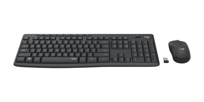 Logitech MK295 - tichá bezdrôtová klávesnica a myš, kombo, CZ/SK - grafitová