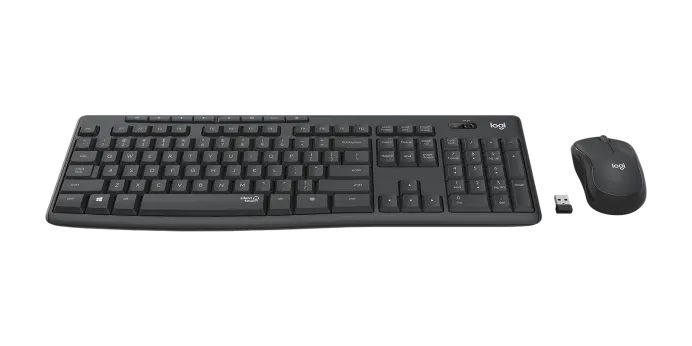 Logitech MK295 - tichá bezdrôtová klávesnica a myš, kombo, CZ/SK - grafitová 