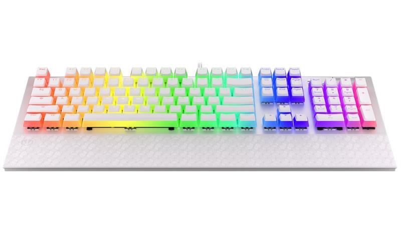 ENDORFY herná klávesnica Omnis OWH Pudd.Kailh BL RGB / USB / blue switch / drôtová /mechanická/US layout/biela RGB  