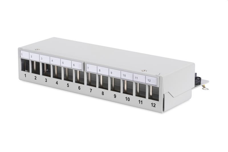 DIGITUS Desktop modulárny patch panel 12port vhodný pre UTP i STP keystony, sivý 