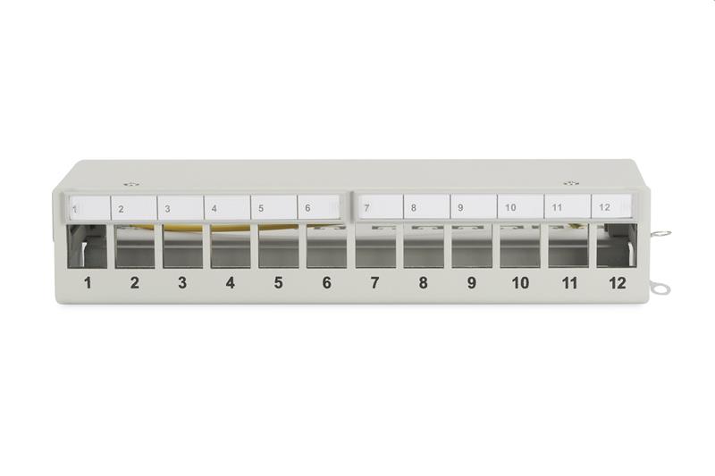 DIGITUS Desktop modulárny patch panel 12port vhodný pre UTP i STP keystony, sivý 
