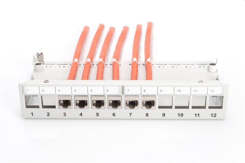 DIGITUS Desktop modulárny patch panel 12port vhodný pre UTP i STP keystony, sivý 