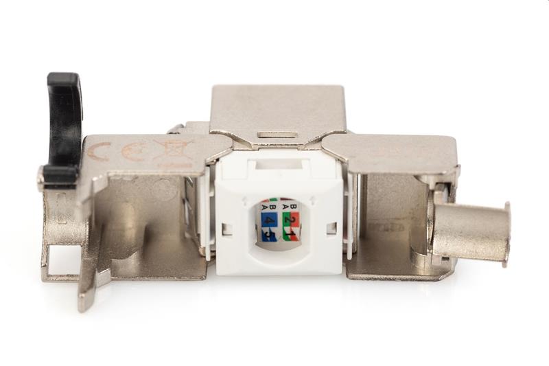 DIGITUS Keystone Cat6A, tieneny STP, tool free, cable management, metal.snapIN, strieborný, 24pack 