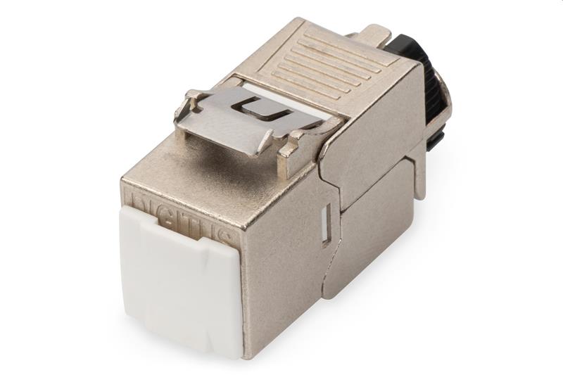 DIGITUS Keystone Cat6A, tieneny STP, tool free, cable management, metal.snapIN, strieborný, 24pack 