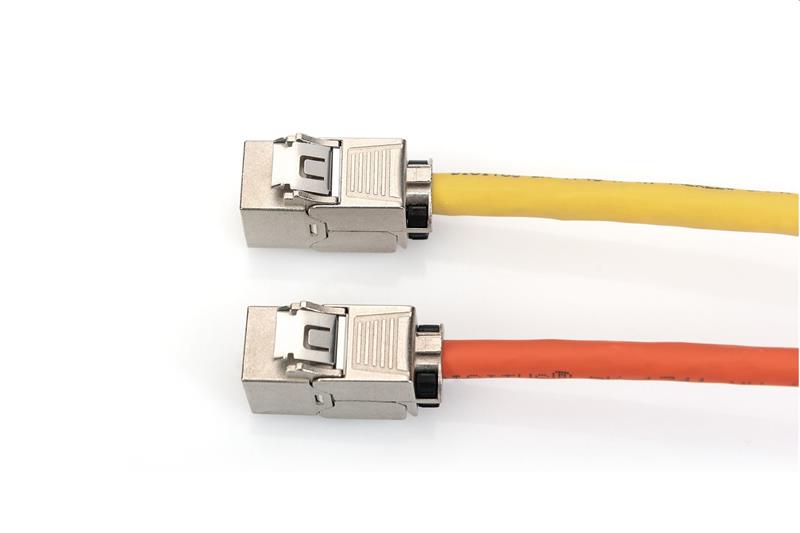 DIGITUS Keystone Cat6A, tieneny STP, tool free, cable management, metal.snapIN, strieborný, 24pack 