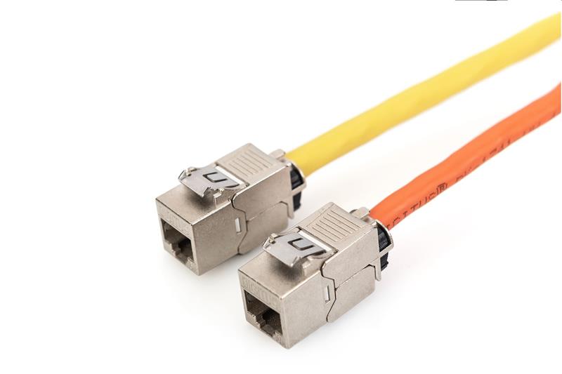 DIGITUS Keystone Cat6A, tieneny STP, tool free, cable management, metal.snapIN, strieborný, 24pack 