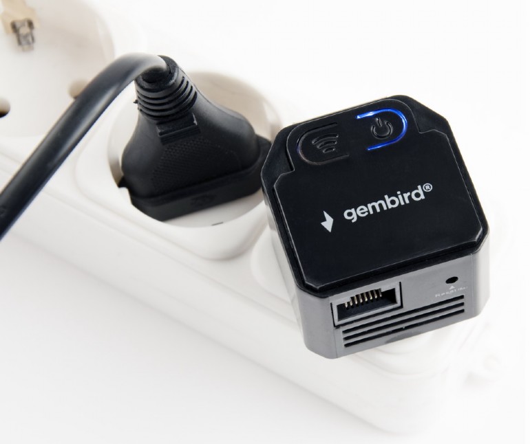 Gembird Wi-Fi repeater / extendér, 300 Mbps, čierny 