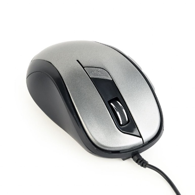 Myš GEMBIRD MUS-6B-01, černo-strieborná, USB 
