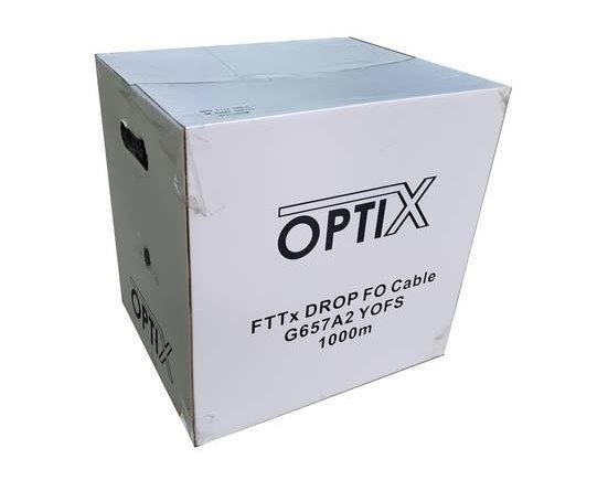 Optický kábel DROP FTTx SM 4x9/125, OS2 G.657A1, TB, LSOH, Eca, čierny, 1000m 