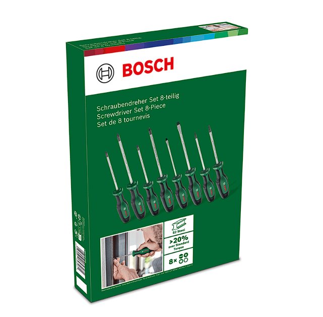 BOSCH 8-dielna súprava skrutkovačov 