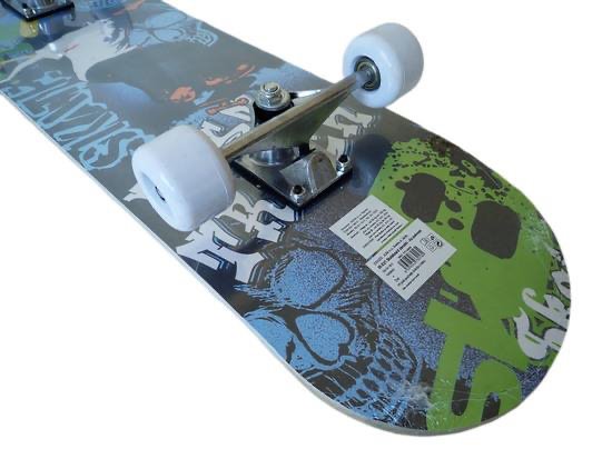 Skateboard športový - Alu podvozok - modro-zelený
