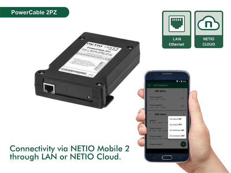 NETIO PowerCable 2PZ  Smart LAN/WIFI 2x zásuvka 230V/16A 
